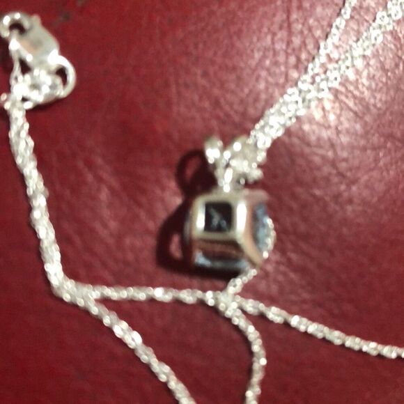 Necklace, Blue Topaz and Silver Pendant, 18”, NEW, Handmade - Picture 4 of 4